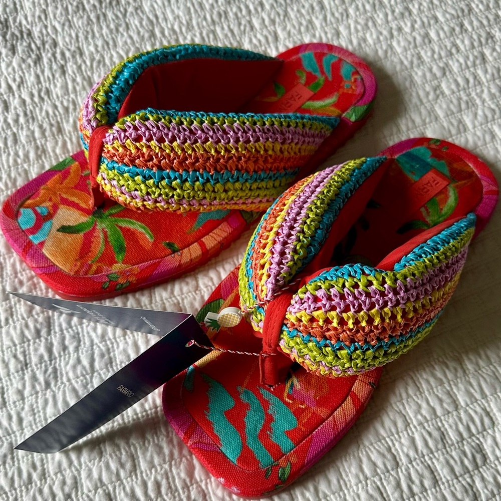 *NWT* FARM Rio Multicolor Crochet Sandals - Picture 4 of 6